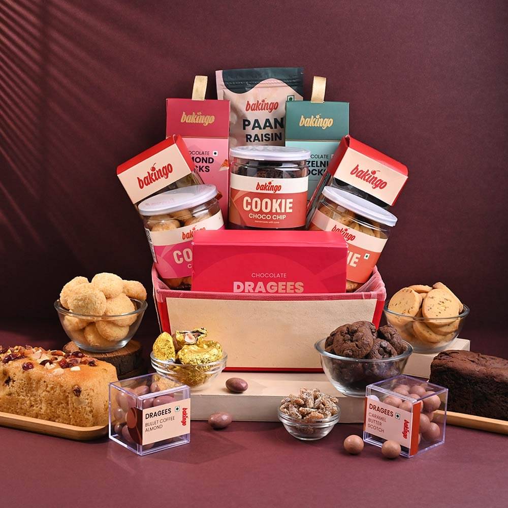 Front View - Premium Baked Delights Cookies Hamper