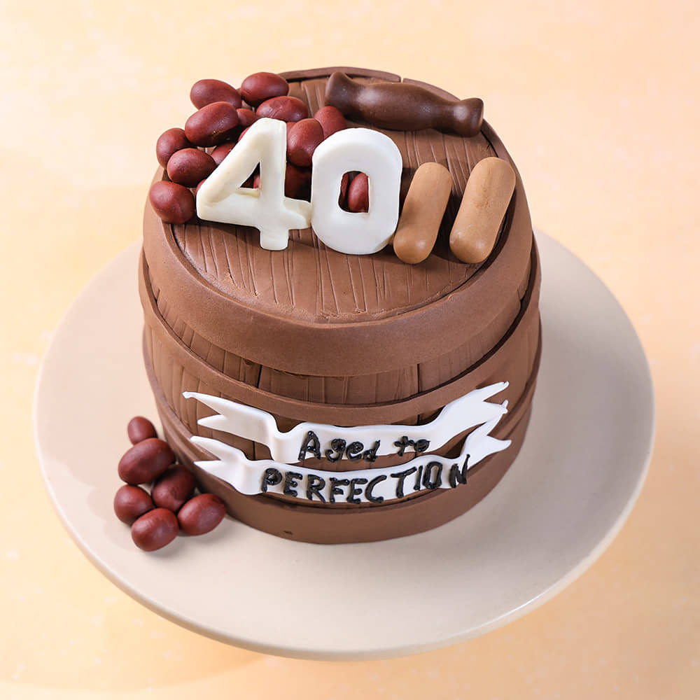 Barrelled Forty Birthday Cake