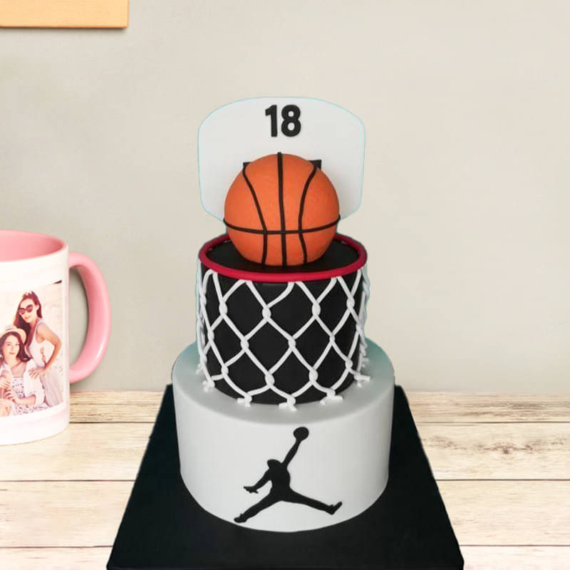 Buy Basketball Hoop Fondant Cake-Basketball Hoop Fondant Cake