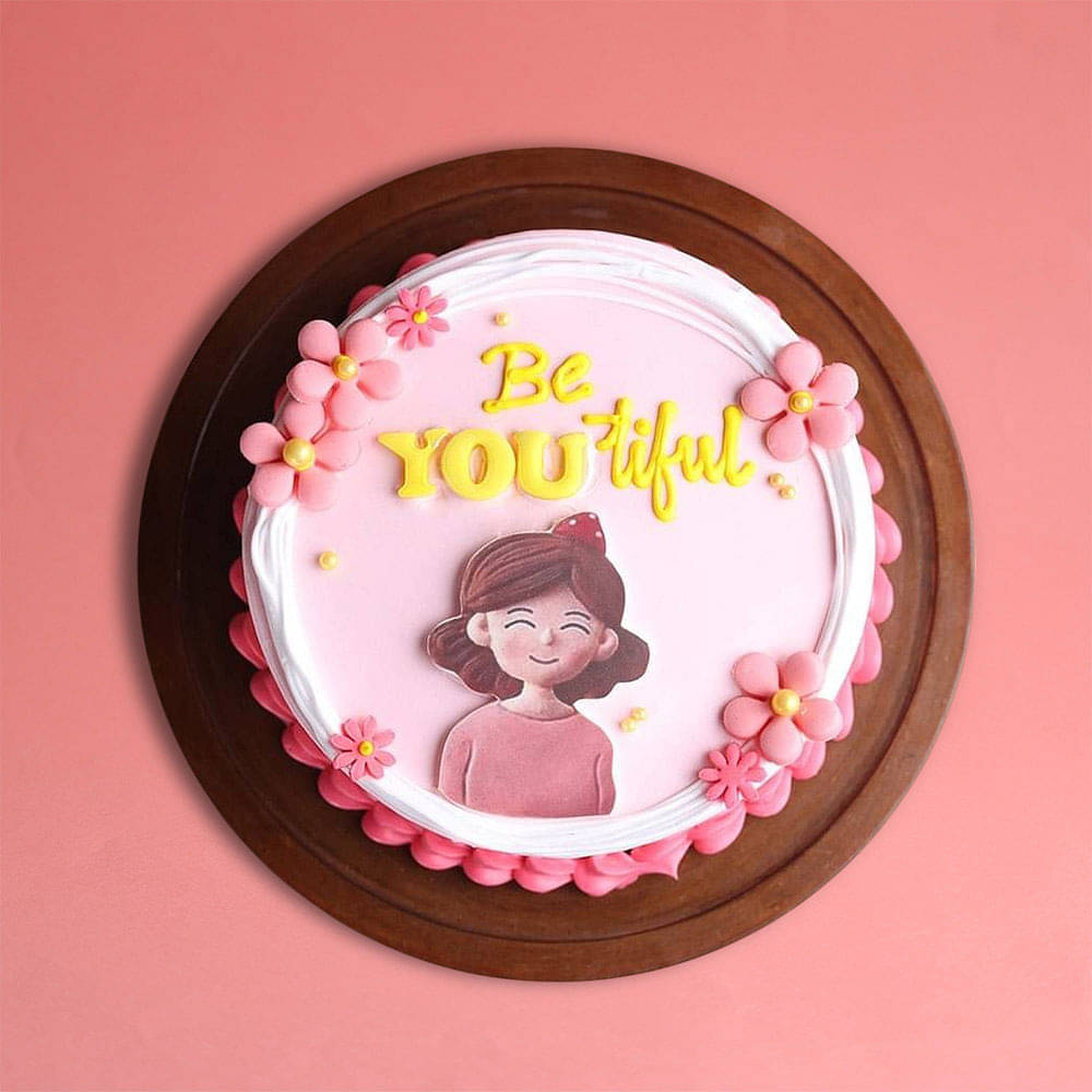 Top View of Beyoutiful Theme Caken - Womens Day