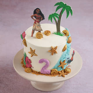Front View of Beachside Adventures Moana Cake Front View of Beachside Adventures Moana Cake