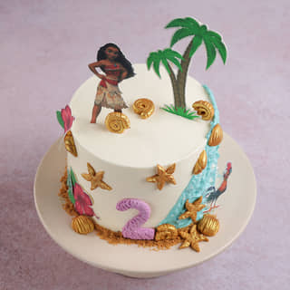 Top View of Beachside Adventures Moana Cake Top View of Beachside Adventures Moana Cake
