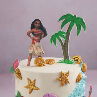 Zoomed View of Beachside Adventures Moana Cake Zoomed View of Beachside Adventures Moana Cake