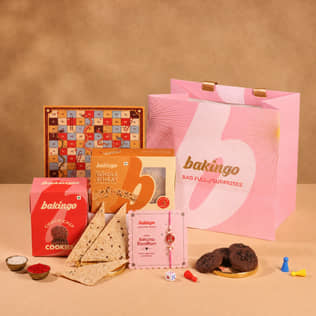 Beaded Rakhi Duo With Festive Snacks Hamper Beaded Rakhi Duo With Festive Snacks Hamper