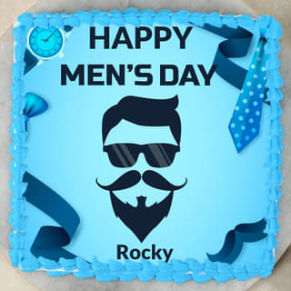 Top View of Man Face Cake for Mens Day