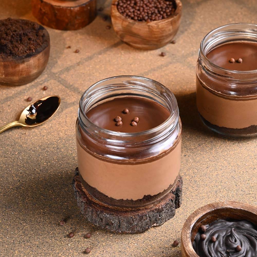 Belgian Chocolate Mousse Jar Cake