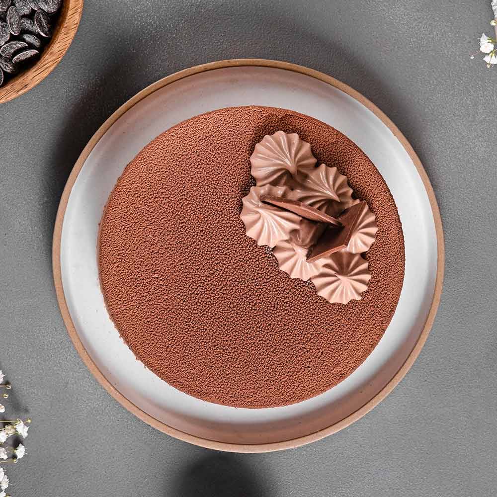 Top View Belgian Chocolate Cake