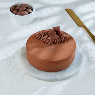 Top View Belgian Chocolate Cake