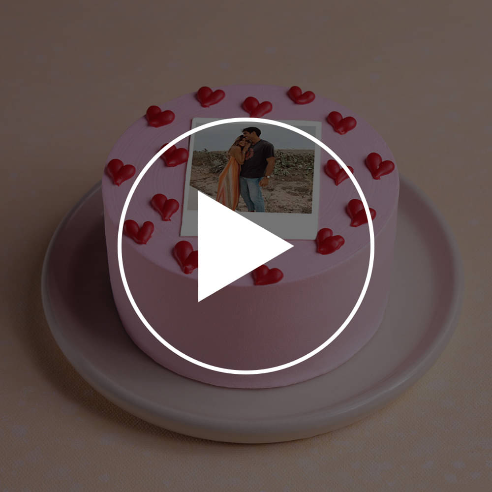 Red Hearts Bento Photo Cake