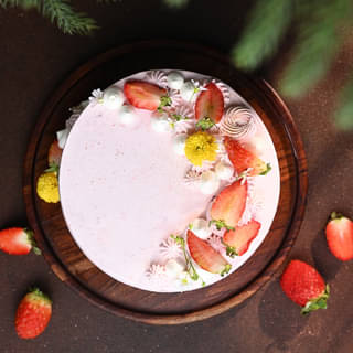 Top View of Berry Blush Strawberry Cake