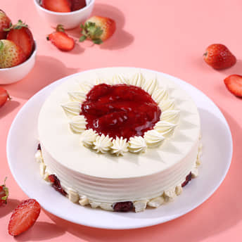 Berrylicious Strawberry Custard Cake