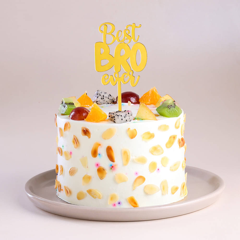 Best Bro Fruit Cake With Floral Rakhis