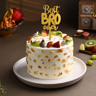 Best Bro Fruit Cake With Floral Rakhis