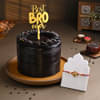 Best Bro Truffle Cake With Peacock Rakhi 