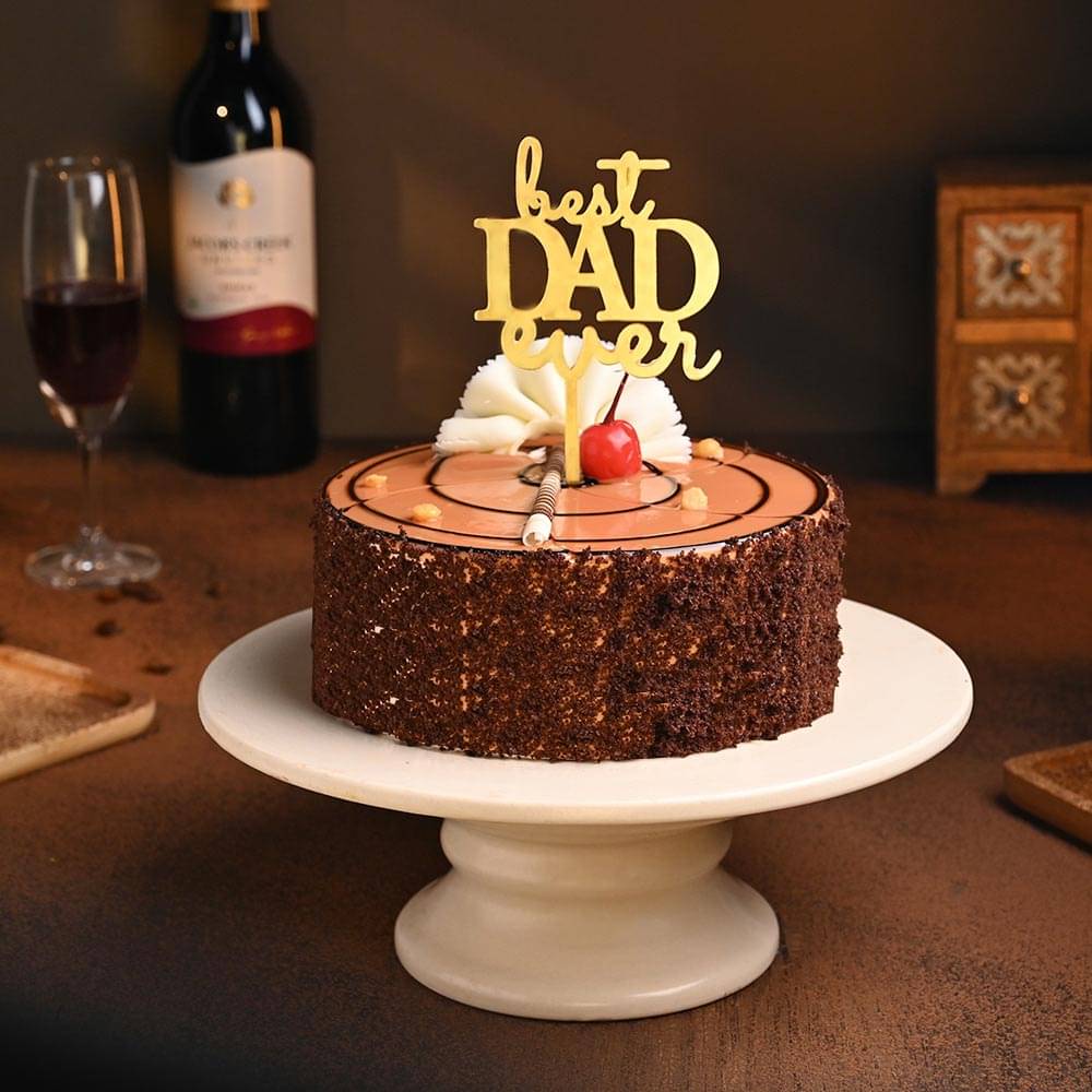 Side View of Butterscotch Cake For Fathers Day