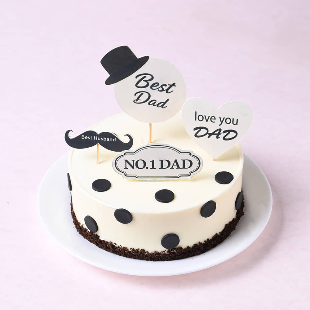 Best Dad Hat N Moustache Cake