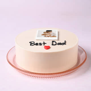 Side View of Best Dad Personalised Polaroid Cake Side View of Best Dad Personalised Polaroid Cake