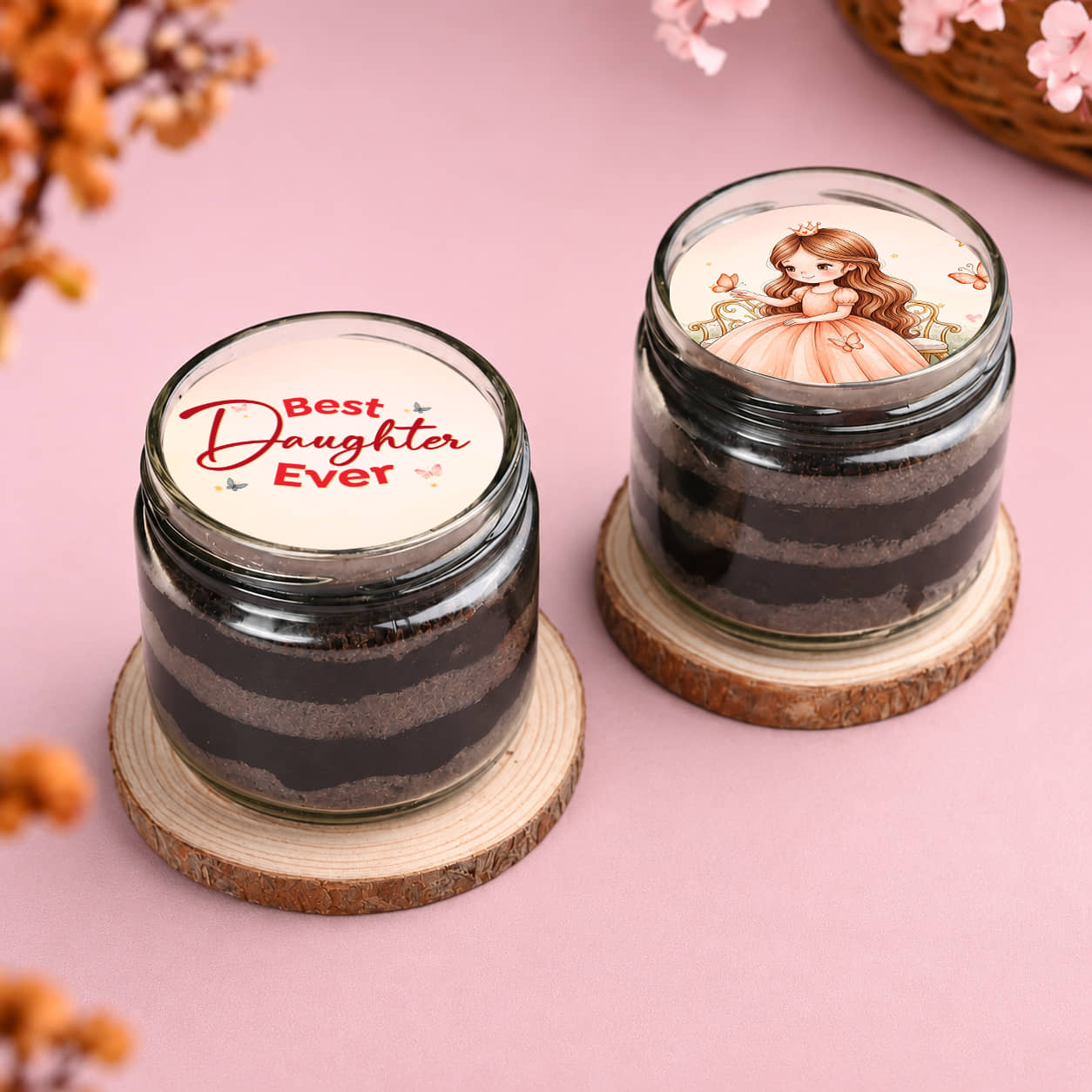 Best Daughter Ever Choco Jar Cake Duo