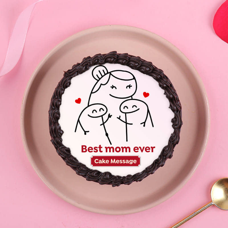 Side View of Best Mom Ever Bento Cake