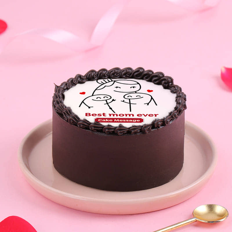 Top View of Best Mom Ever Bento Cake