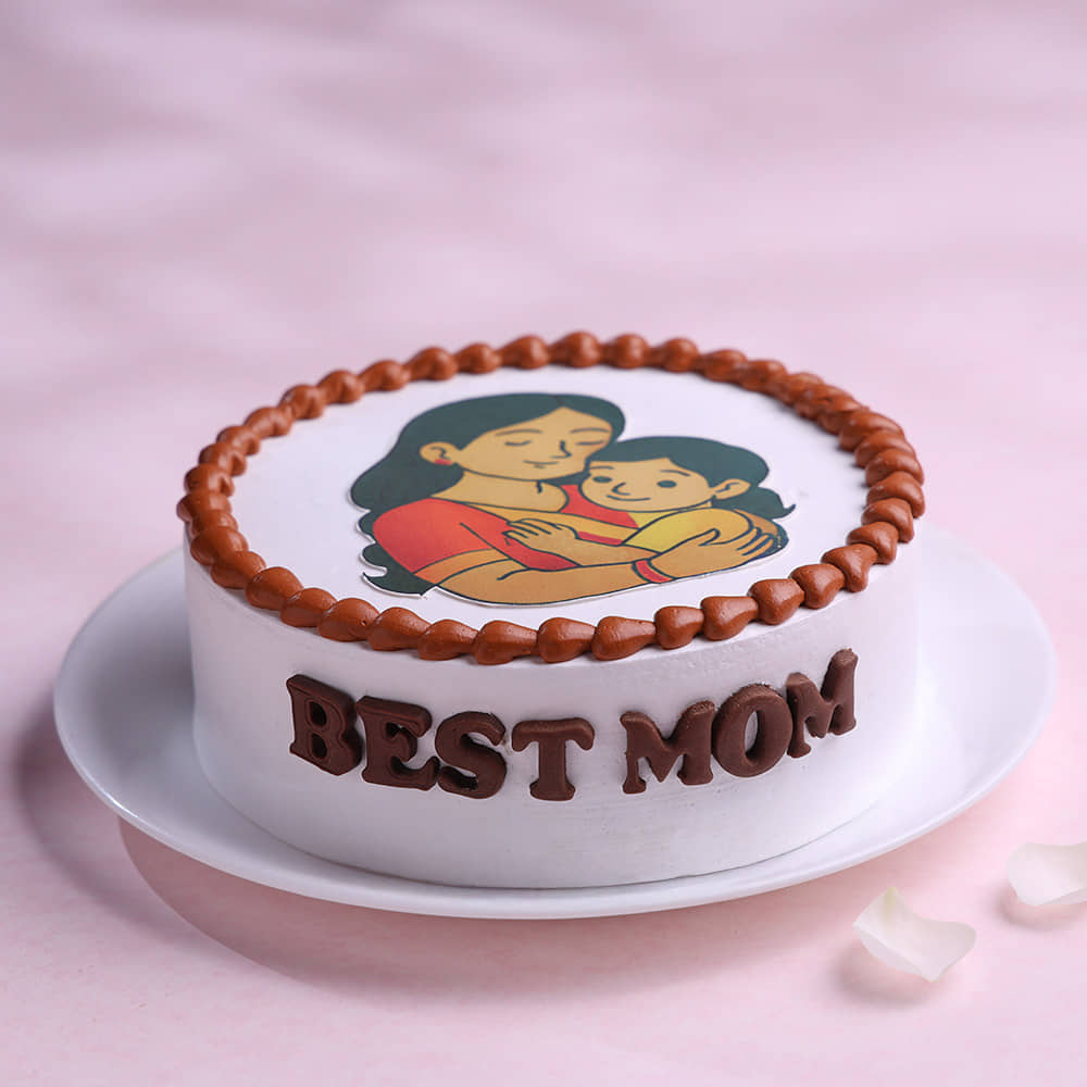 Top View of Best Mom Ever Mothers Day Cake