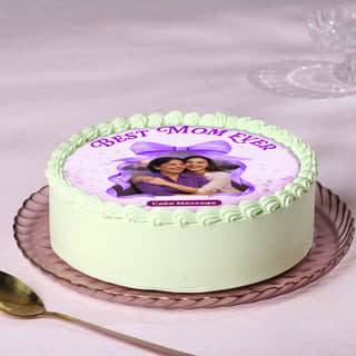 Side View of Best Mom Ever Photo Cake