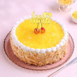 Front View of Pineapple Cake for Mom