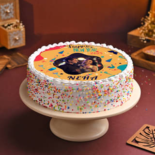 New Year Delicious Photo Cake