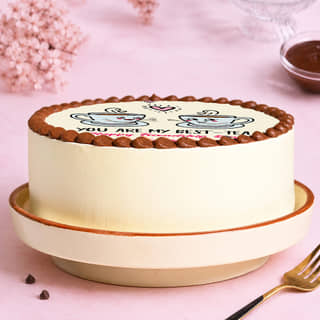 Side View of Best Tea Friendship Day Cake Side View of Best Tea Friendship Day Cake