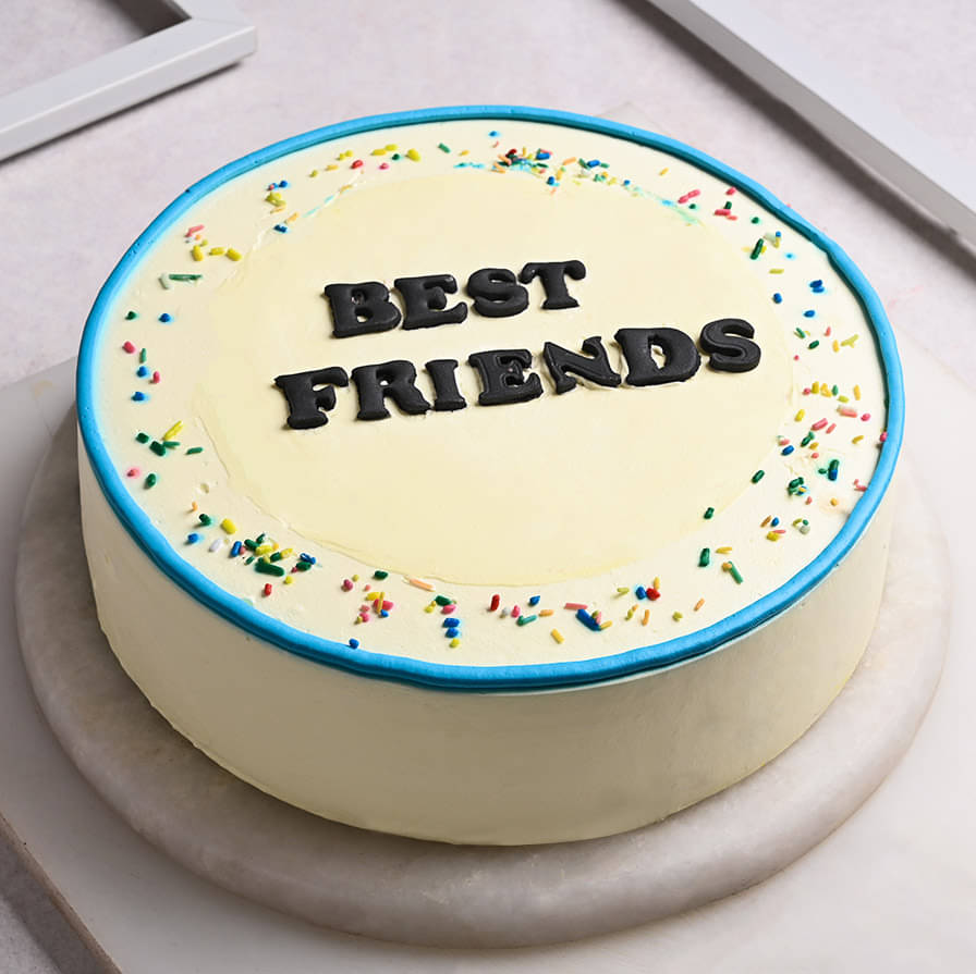 Buy Friends Theme Vanilla Cake - 500 gm | 15% Off | Online Cake Delivery