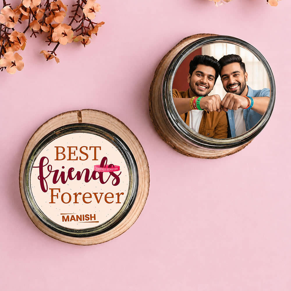 BFF Choco Photo Jar Cakes Side View of BFF Photo Jar Cakes