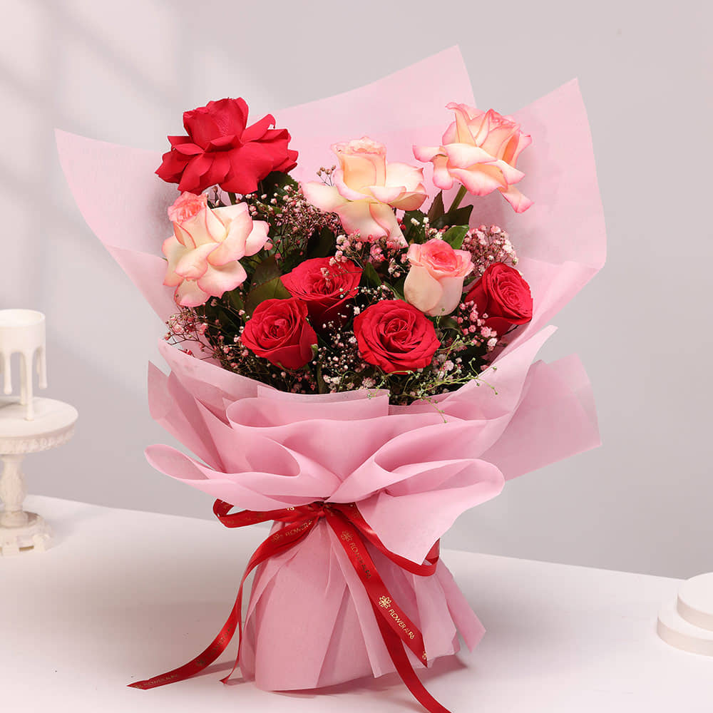 Birtdhay Bento Choco Cake N Roses Bouquet