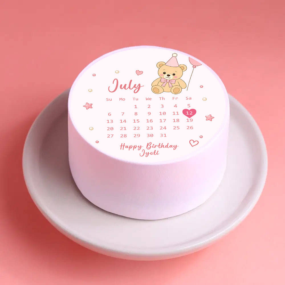 Birthday Calendar Teddy Bento Cake