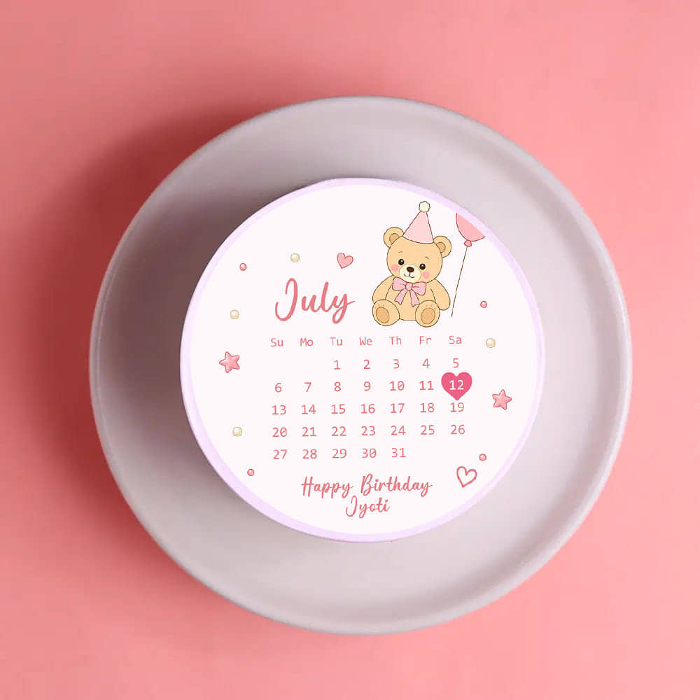 Birthday Calendar Teddy Bento Cake