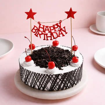 Birthday Classic Black Forest Cake Classic Black Forest Cake with Happy Birthday Topper