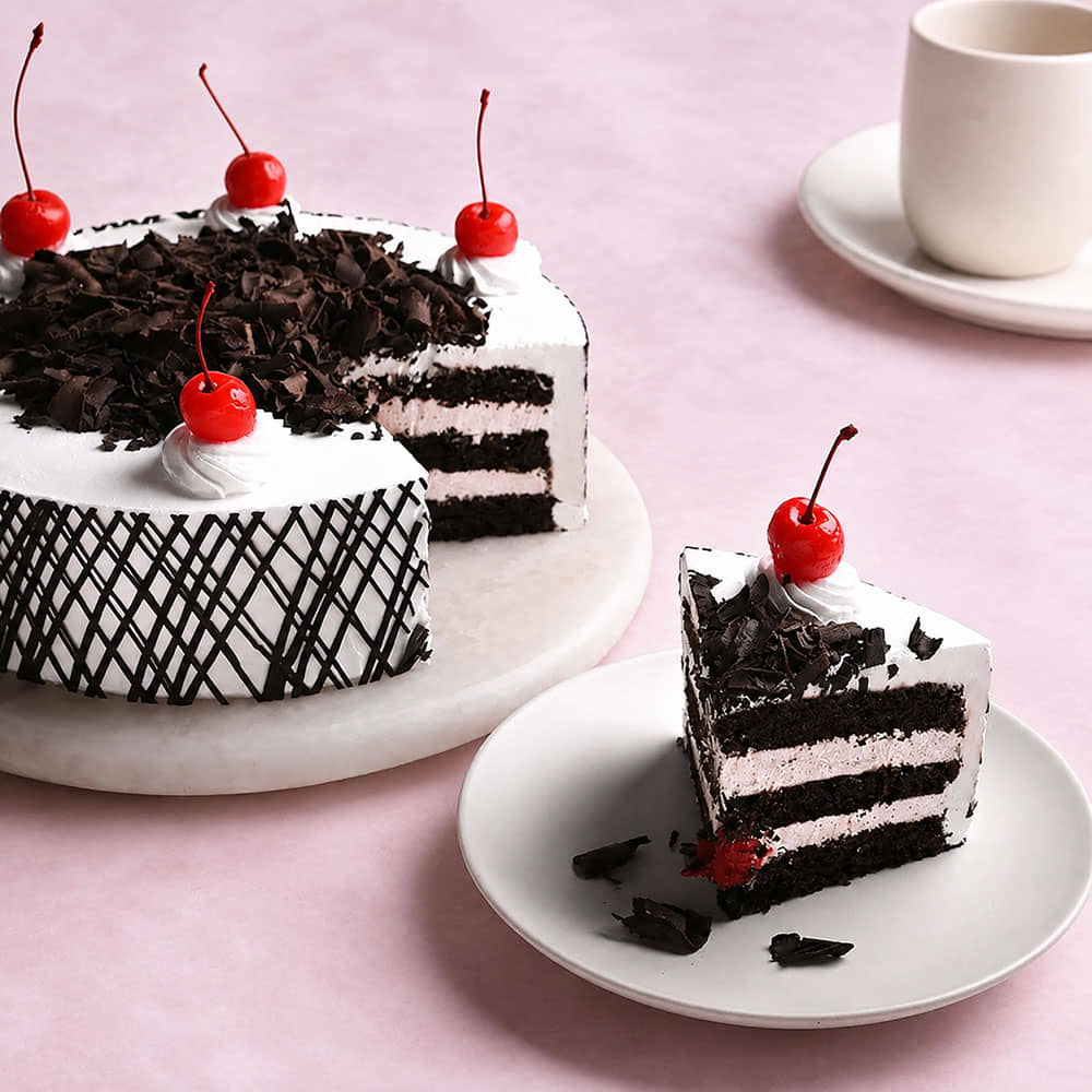 Birthday Classic Black Forest Cake Zoomed View of Birthday Star Black Forest Cake