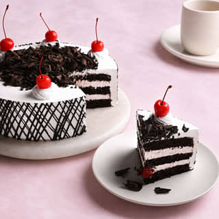 Zoomed View of Birthday Star Black Forest Cake