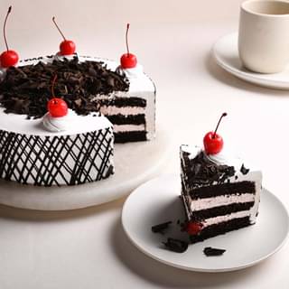 Sliced View of Star Black Forest Cake