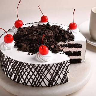 Zoomed View of Birthday Star Black Forest Cake
