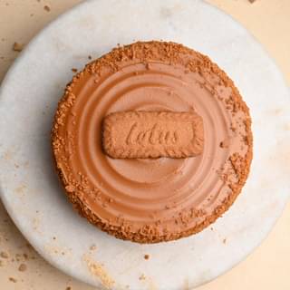 Top View of Biscoff Baked Cheesecake
