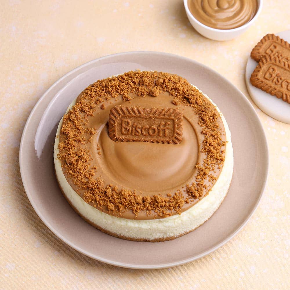 Top View of Biscoff Baked Cheesecake