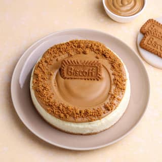 Top View of Biscoff Baked Cheesecake