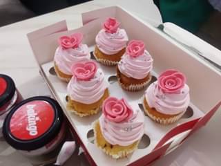 Strawberry Rose Fondant Cupcake