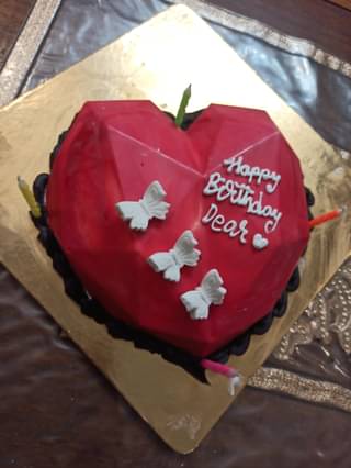 Red Heart Shape Pinata Cake