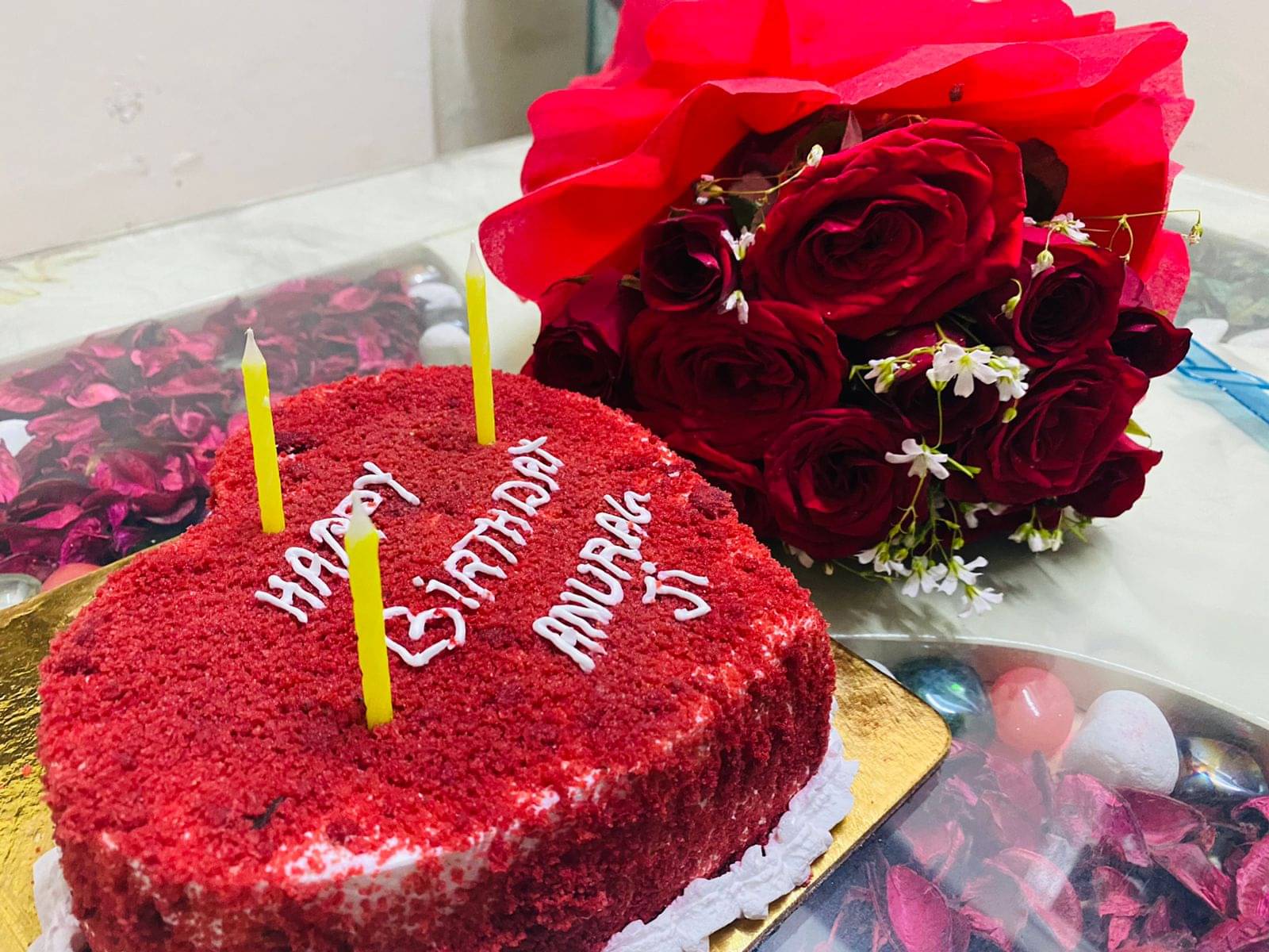 ❤️ Ice Heart Birthday Cake For anurag
