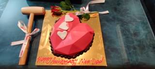 Red Heart Shape Pinata Cake