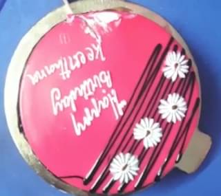 Floral Design Pink Strawberry Cake
