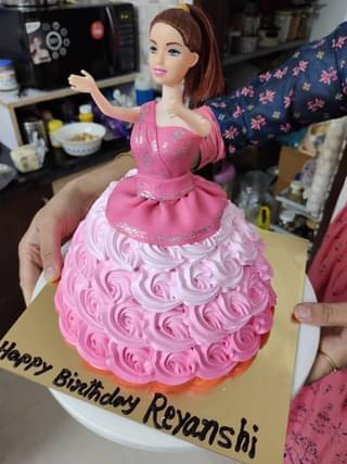 Cream Fantasy Barbie Cake