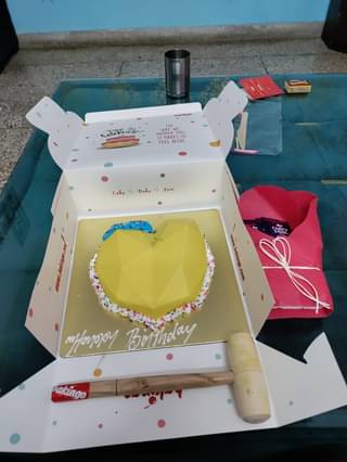 Heart Shaped Pineapple Pinata Cake