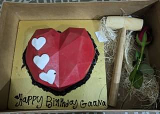 Red Heart Shape Pinata Cake